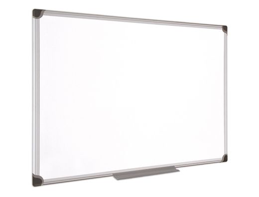 Pizarra Blanca Bi-Office Magnetica Maya W Ceramica Vitrificada Marco de Aluminio 180 X 90 cm con Bandeja Para