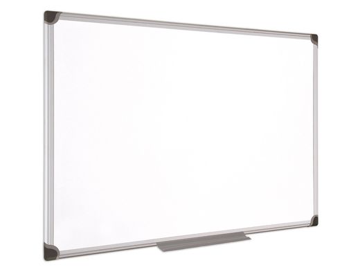 Pizarra Blanca Bi-Office Magnetica Maya W Ceramica Vitrificada Marco de Aluminio 240 X 120 cm con Bandeja Para