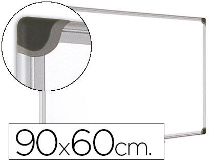 Pizarra Blanca Bi-Office Magnetica Maya W Ceramica Vitrificada Marco de Aluminio 90 X 60 cm con Bandeja Para