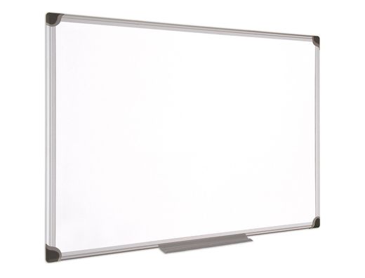 Pizarra Blanca Bi-Office Magnetica Maya W Ceramica Vitrificada Marco de Aluminio 90 X 60 cm con Bandeja Para