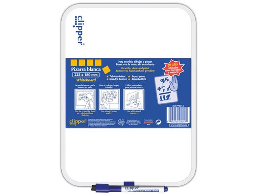Pizarra Blanca Clipper Pequeña 18X26 cm -Con Rotulador
