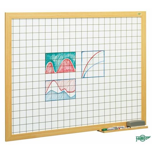 Pizarra blanca con cuadrícula estratificada Faibo 100x150cm