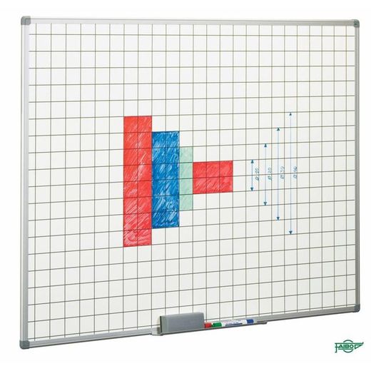 Pizarra blanca con cuadrícula estratificada Faibo 122x200cm