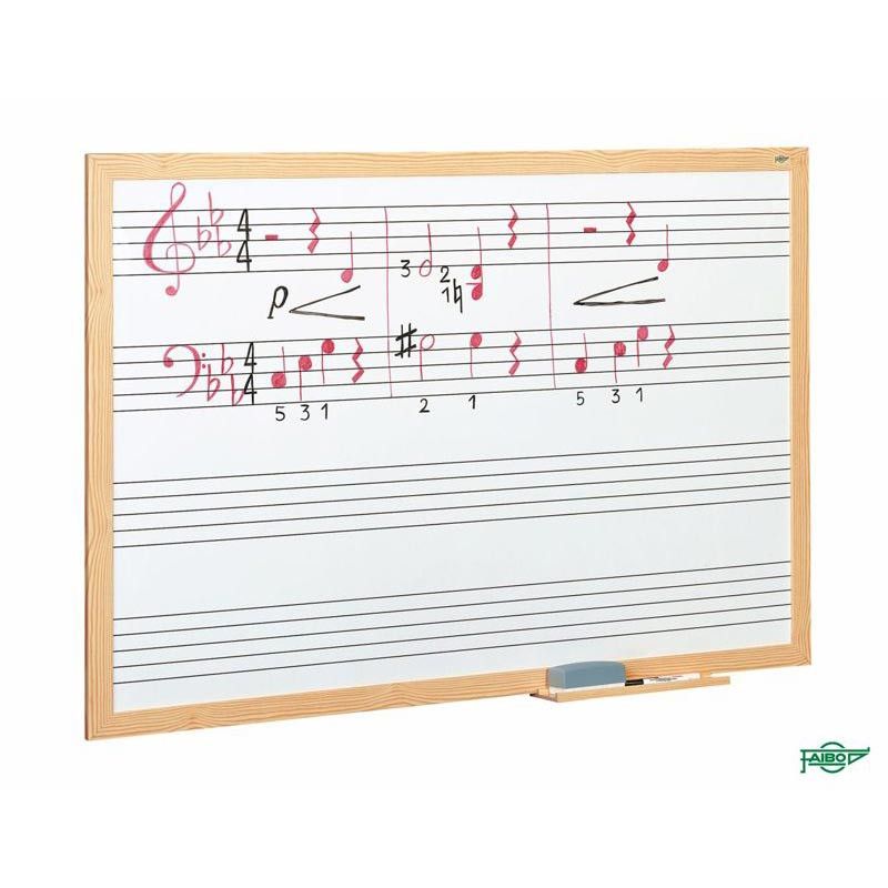 Pizarra blanca con pentagrama estratificada Faibo 100x150cm