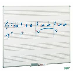 Pizarra blanca con pentagrama estratificada Faibo 122x150cm