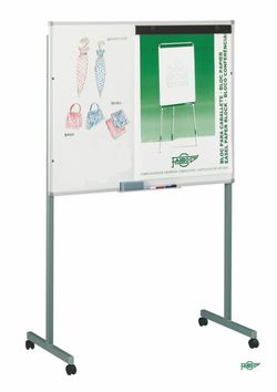 Pizarra blanca con soporte ruedas 122x100 cm