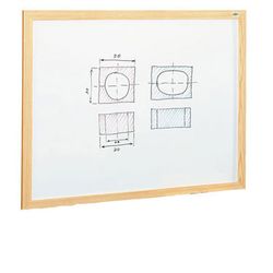 Pizarra blanca estratificada marco madera 70X95 cm