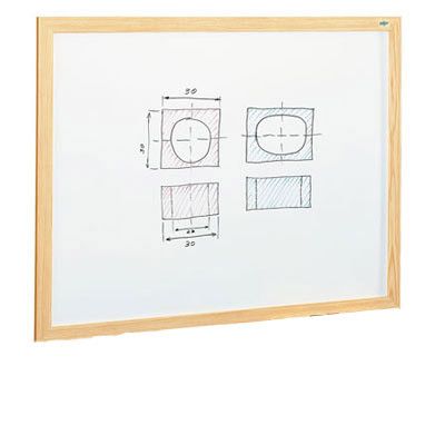 Pizarra blanca estratificada marco madera 70X95 cm