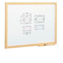 Pizarra blanca estratificada marco madera 90X120 cm
