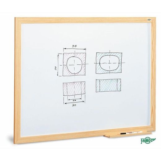 Pizarra blanca estratificada marco madera Faibo 100x200cm