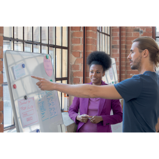 Pizarra blanca extraíble y portátil 1800 x 900 mm - marco gris