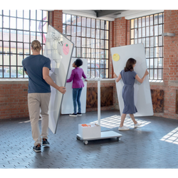 Pizarra blanca extraíble y portátil 1800 x 900 mm - marco gris