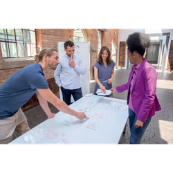 Pizarra blanca extraíble y portátil 1800 x 900 mm - marco gris