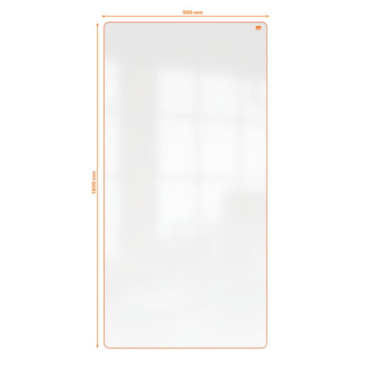 Pizarra blanca extraíble y portátil 1800 x 900 mm - marco naranja