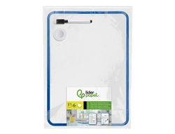 Pizarra blanca liderpapel 21x30 cm magnetica doble cara lisa con rotulador iman y borrador