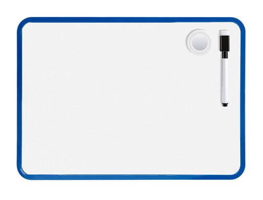 Pizarra blanca liderpapel 21x30 cm magnetica doble cara lisa con rotulador iman y borrador
