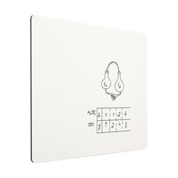 Pizarra blanca magnética sin marco Chameleon con borde lacado negro. 98x98 cm