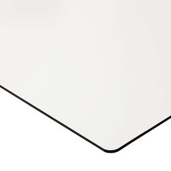 Pizarra blanca magnética sin marco Chameleon con borde lacado negro. 98x98 cm