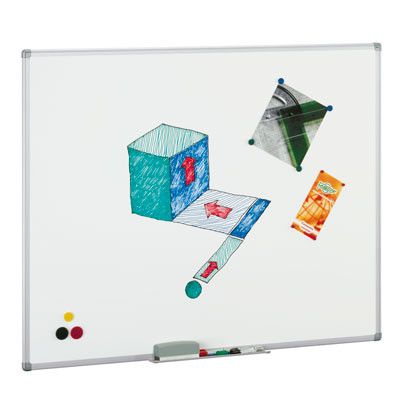 Pizarra blanca magnética vitrificada Faibo 122x300cm
