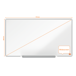 Pizarra NOBO Impression Pro de formato panorámico acero lacado de 32", 710 x400 mm, blanco