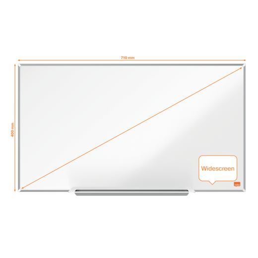 Pizarra NOBO Impression Pro de formato panorámico acero lacado de 32", 710 x400 mm, blanco