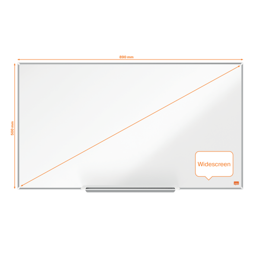 Pizarra NOBO Impression Pro de formato panorámico acero vitrificado de 40", 890x500mm, blanco