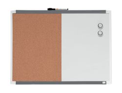 Pizarra blanca nobo magnetica con tablero de corcho 585x430 mm