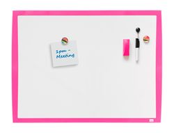 Pizarra blanca nobo magnetica marco fucsia 430x585 mm