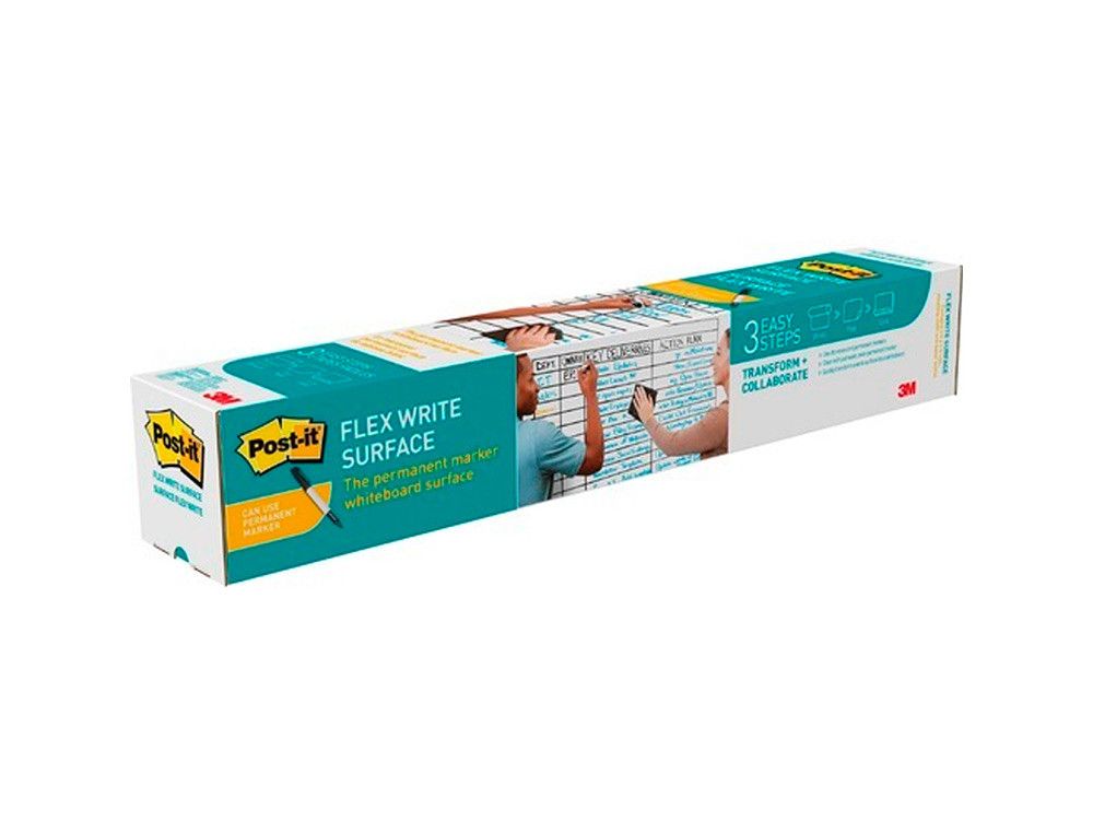 Pizarra blanca post-it super sticky flex rollo adhesivo removible 60,9x91,4 cm