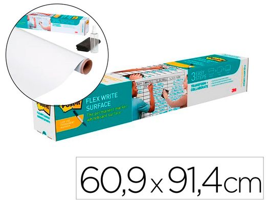 Pizarra blanca post-it super sticky flex rollo adhesivo removible 60,9x91,4 cm