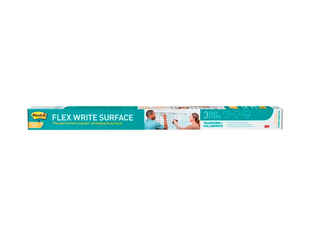 Pizarra blanca post-it super sticky flex rollo adhesivo removible 91,4x121,9 cm