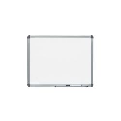 Pizarra blanca rocada acero vitrificado magnetico marco aluminio y cantoneras pvc 60x45 cm incluye bandeja para