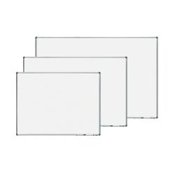 Pizarra blanca rocada acero vitrificado magnetico marco aluminio y cantoneras pvc 60x45 cm incluye bandeja para