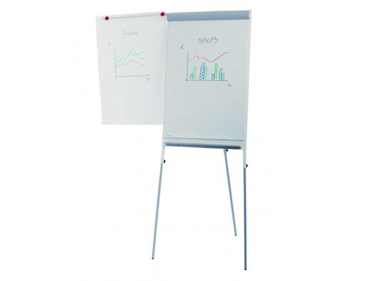 Pizarra Blanca Rocada con Tripode para Conferencias Magnetica Lacada Brazo Extensible 68X104 cm Altura