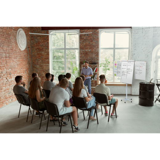 Pizarra caballete NOBO Classic Nano Clean® móvil + brazos extensibles, blanco