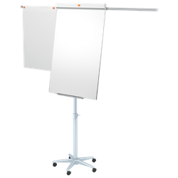 Pizarra caballete NOBO Classic Nano Clean® móvil + brazos extensibles, blanco