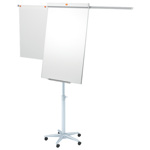 Pizarra caballete NOBO Classic Nano Clean® móvil + brazos extensibles, blanco