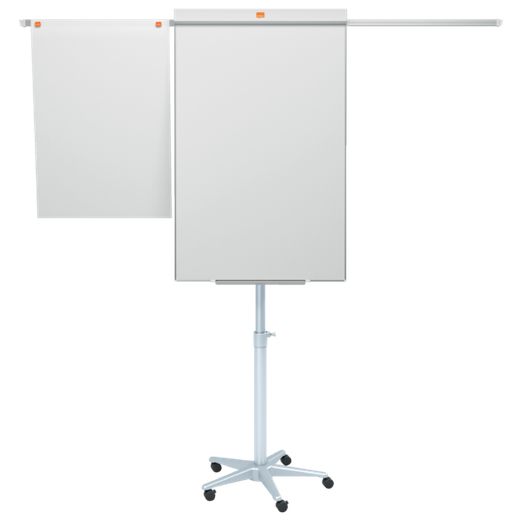Pizarra caballete NOBO Classic Nano Clean® móvil + brazos extensibles, blanco