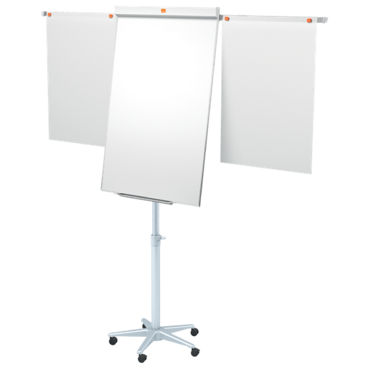 Pizarra caballete NOBO Classic Nano Clean® móvil + brazos extensibles, blanco