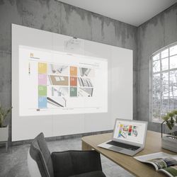 Pizarra Chameleon Sharp de acero vitrificado blanco mate - 118 x 178 cm.