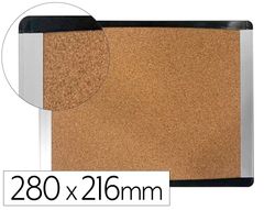 Pizarra corcho bi-office inka reciclado marco de aluminio y laterales plastico negro 280x216 mm