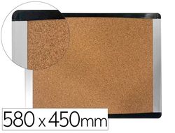 Pizarra corcho bi-office inka reciclado marco de aluminio y laterales plastico negro 580x450 mm