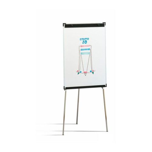 Pizarra de caballete estratificado blanco con estructura metálica 70x102 cm