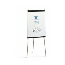 Pizarra de caballete estratificado blanco con estructura metálica 70x102 cm