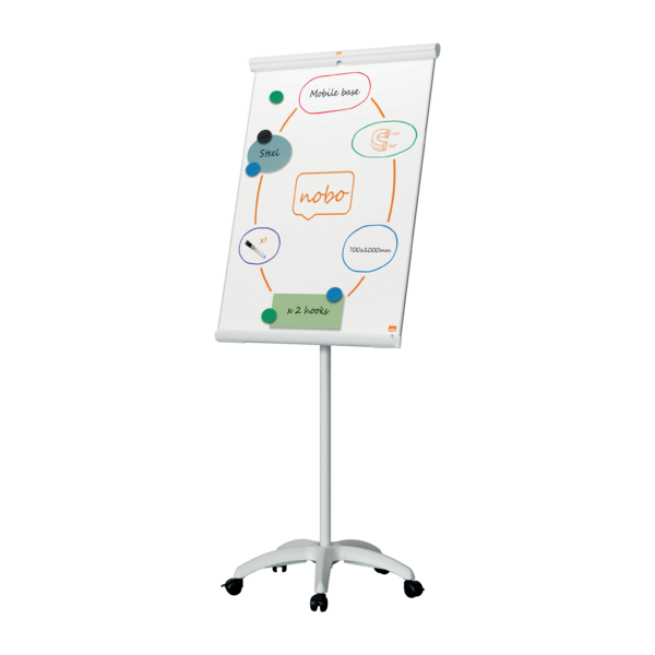 Pizarra de conferencia NOBO Premium Plus, acero lacado, móvil, blanco, ecolabel