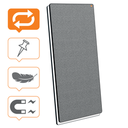 Pizarra de doble cara / Tablero de anuncios trasladable y portátil 1800 x 900 mm - marco negro