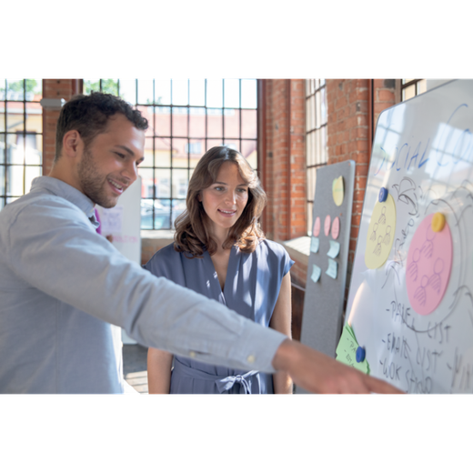 Pizarra de doble cara / Tablero de anuncios trasladable y portátil 1800 x 900 mm - marco negro