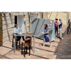 Pizarra de doble cara / Tablero de anuncios trasladable y portátil 1800 x 900 mm - marco negro