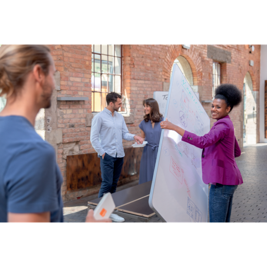 Pizarra de doble cara / Tablero de anuncios trasladable y portátil 1800 x 900 mm - marco negro