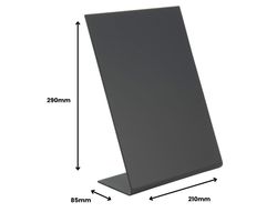 Pizarra de sobremesa archivo 2000 en forma de l A4 vertical metacrilato negro 100% reciclable 85x210x290 mm